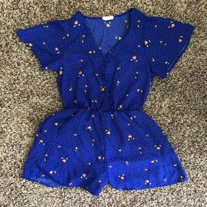 Blue floral romper